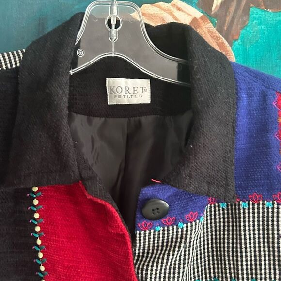 Koret Petites Multicolor Patchwork Blazer M - Picture 3 of 16